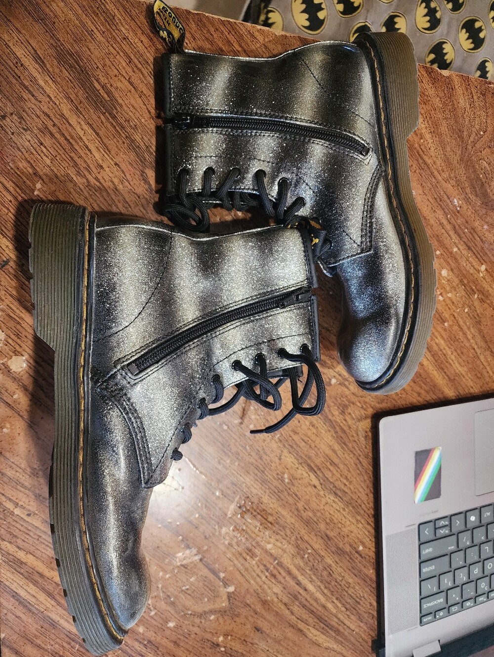 Doc Martens Black And Sliver Boots - Picture 5 of 6